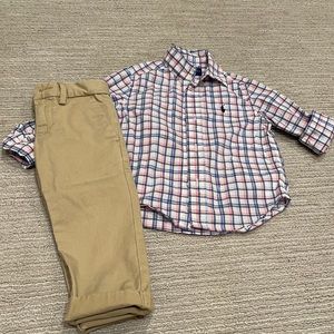 Button down polo with polo dress pants!